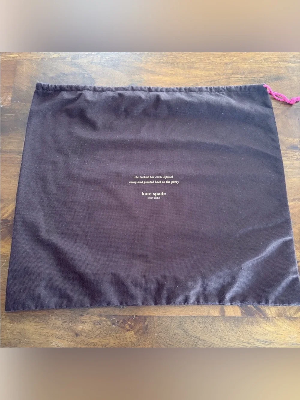 kate spade brown dust bag with gold logo